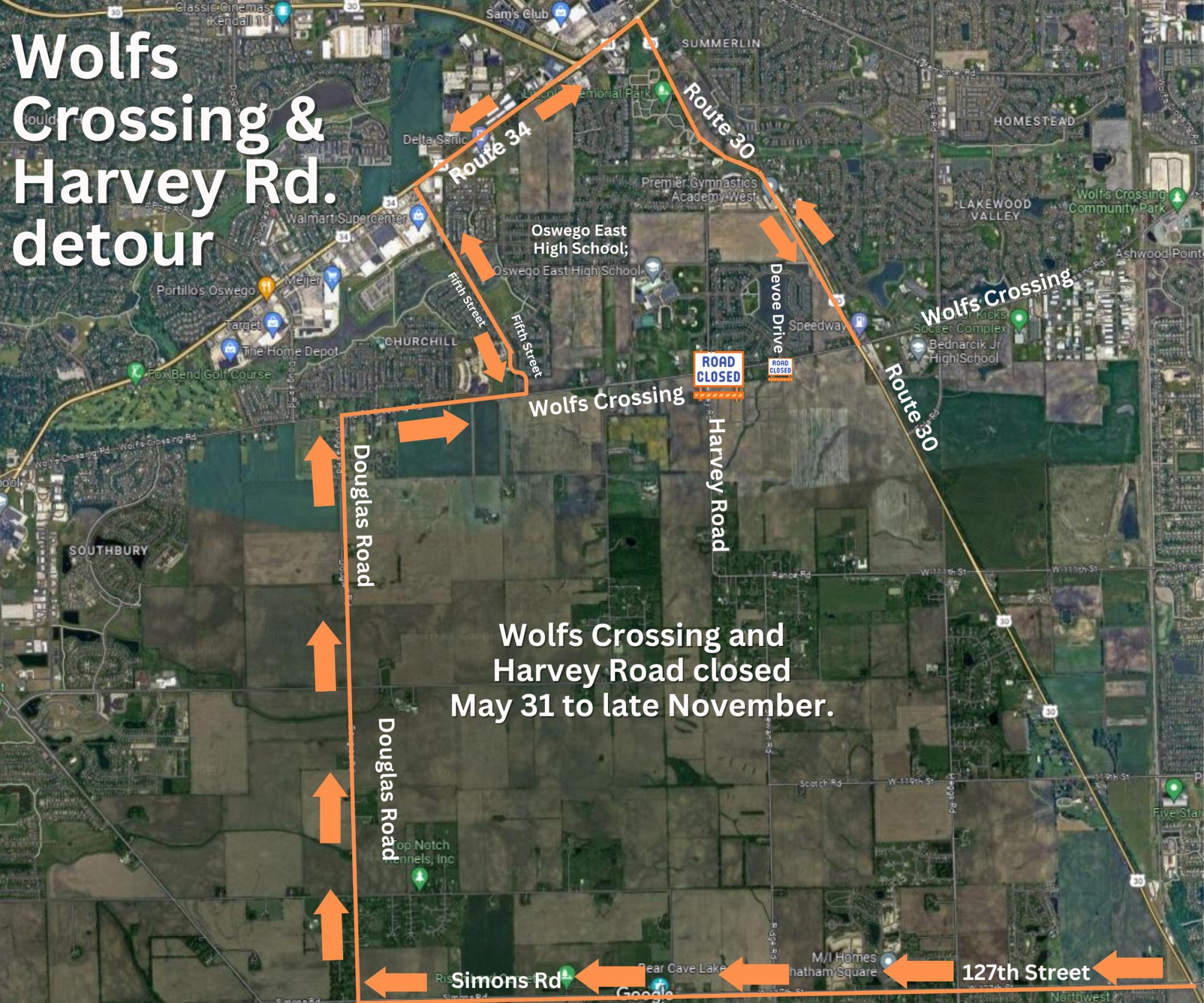 Detour_Wolfs Crossing and Devoe Drive _20230323