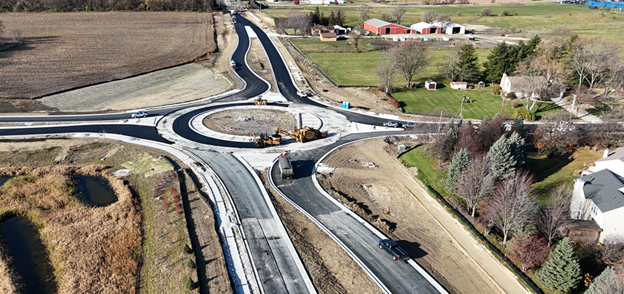 Wolfs Crossing roundabout week of Dec 1_2023